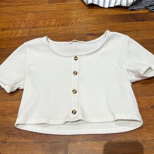 White cropped top